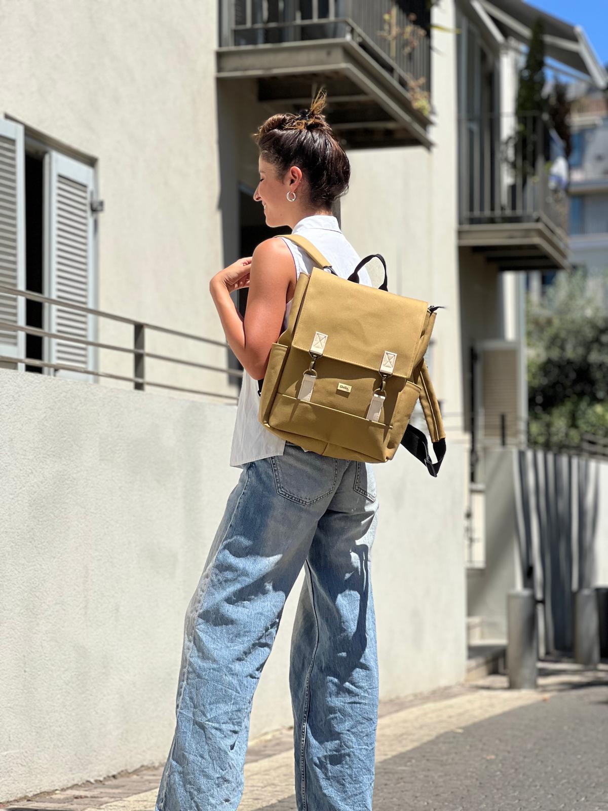 Mustard Canvas Unicorn Backpack