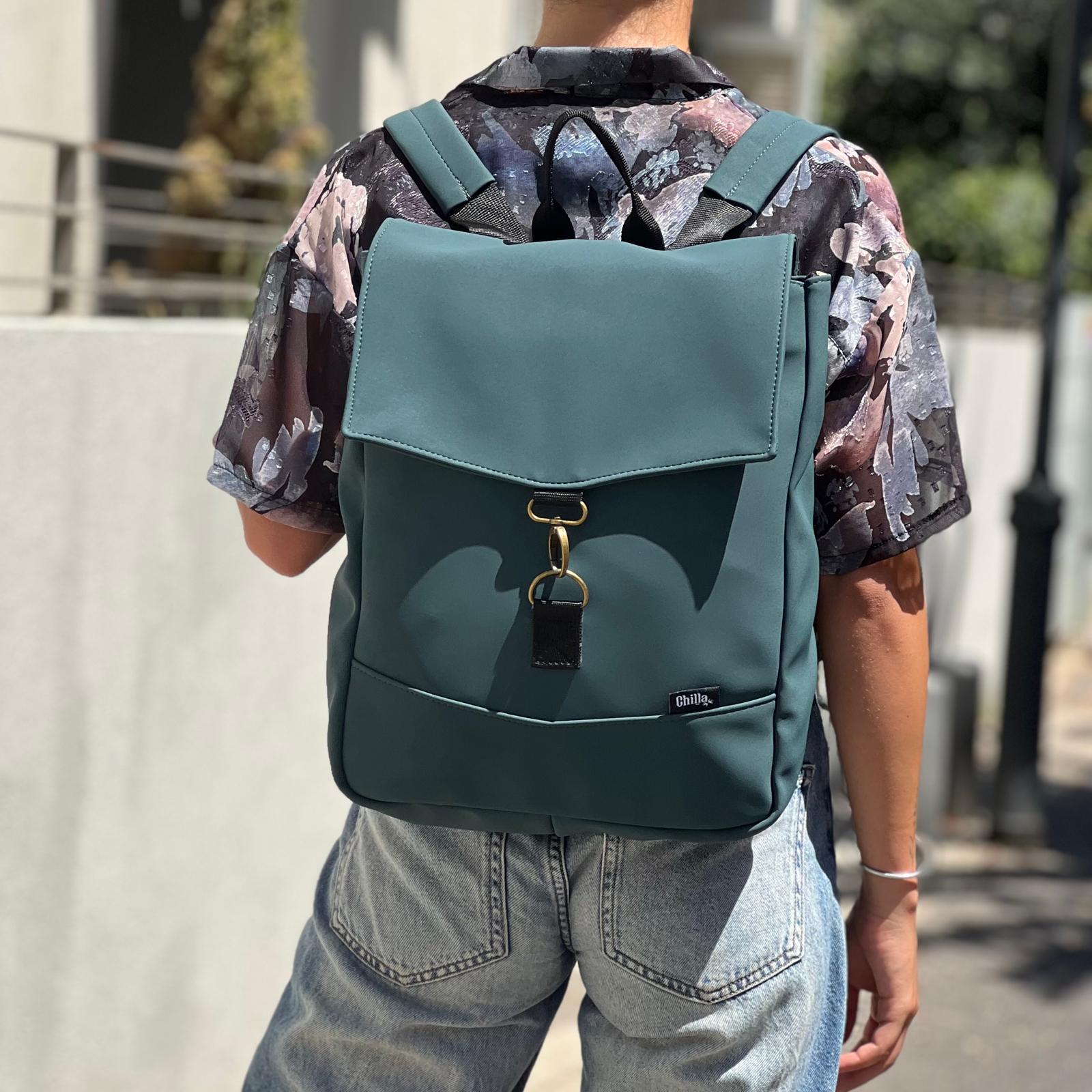 Olive Green Nubuck Medium Students Backpack