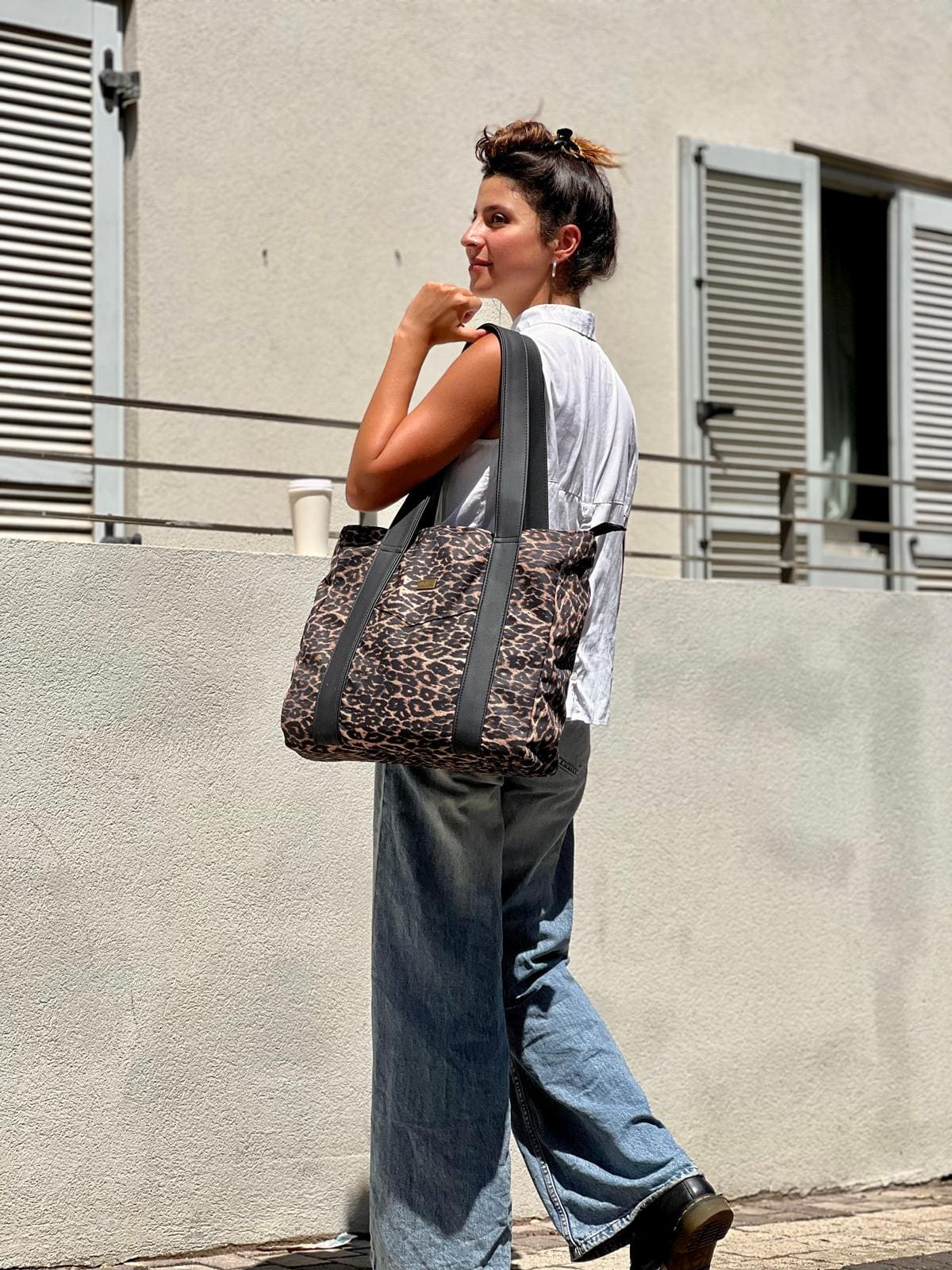 תיק צד גדול ללימודים NOKO מנומר