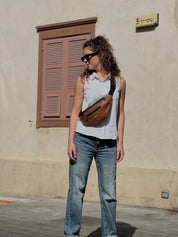 פאוץ' רוני גדול חום צמות