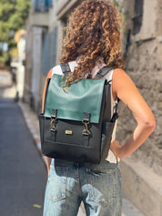 תיק גב Unicorn ירוק-שחור דמוי עור