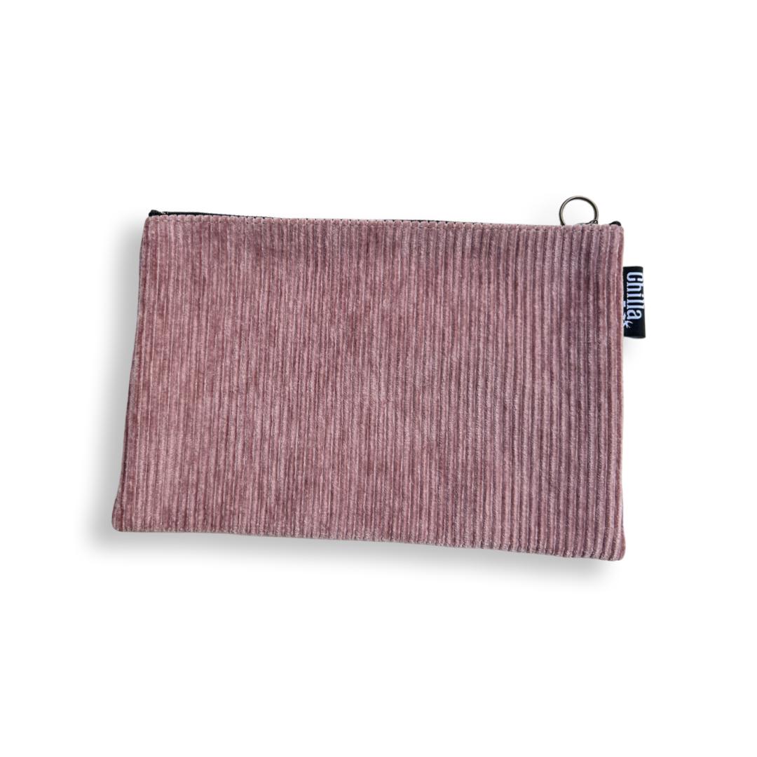 Antique Pink Corduroy Clutch