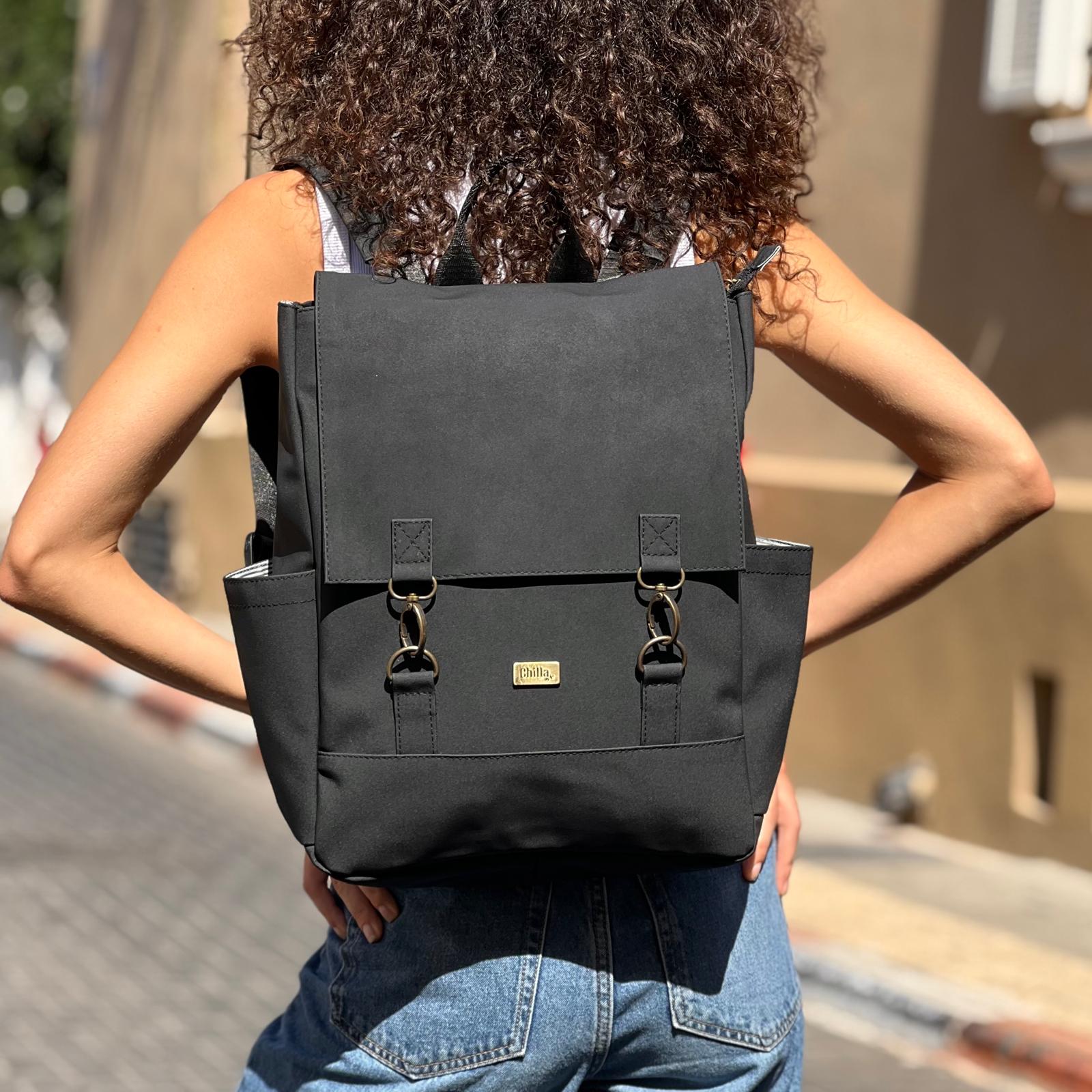 Black Nubuck-Like Unicorn Backpack