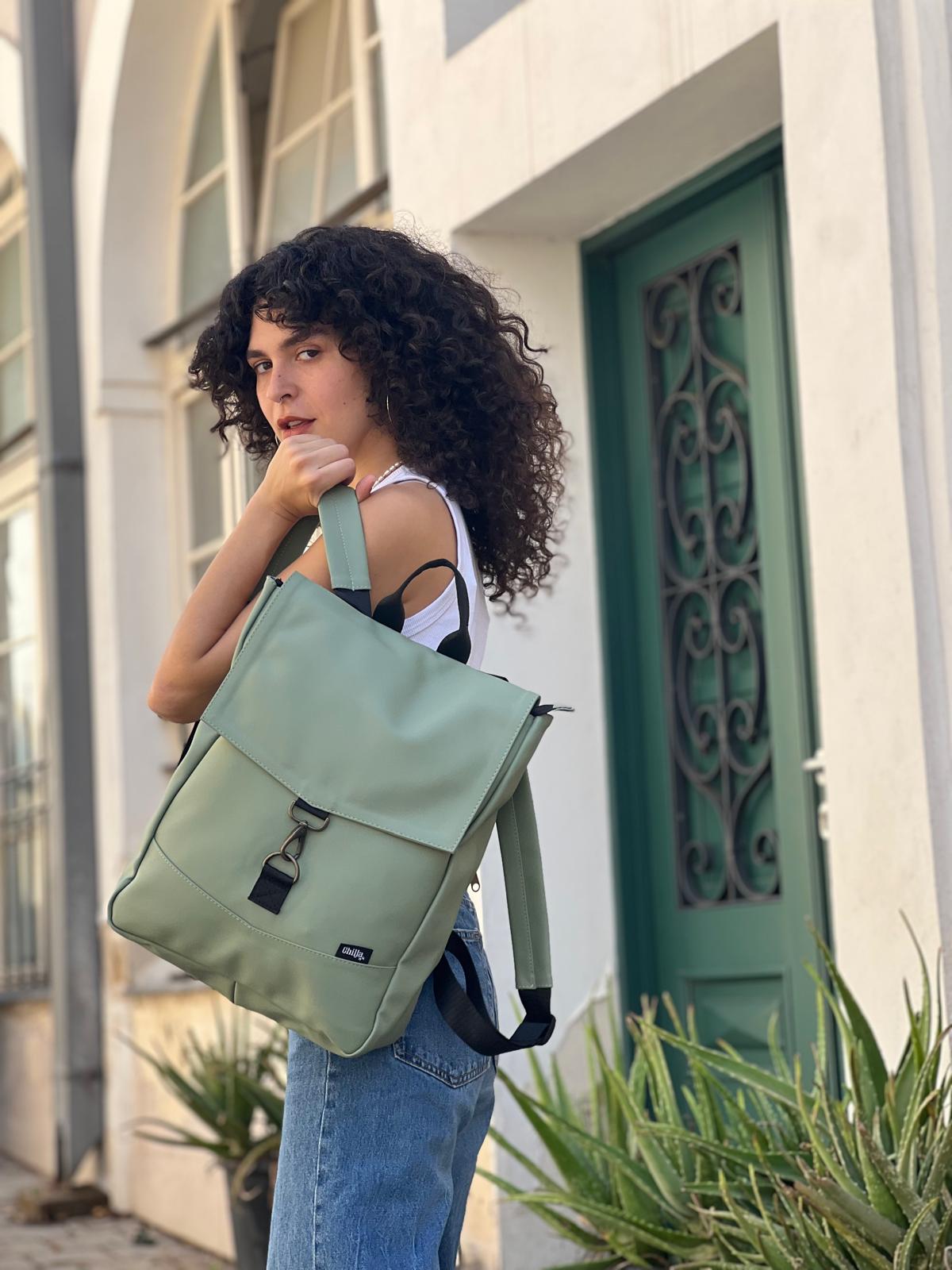 Pastel Apple Green Medium Students Backpack