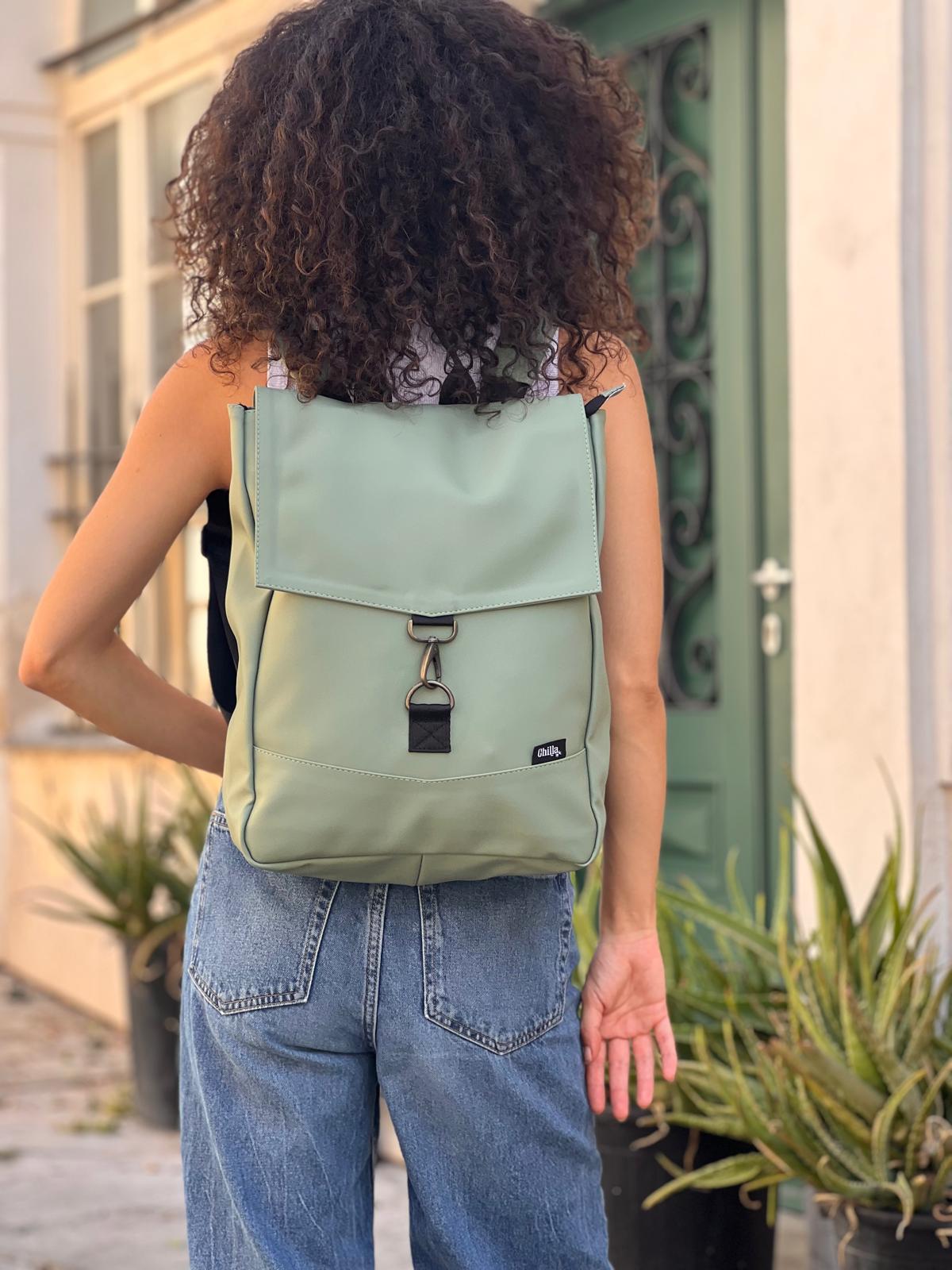 Pastel Apple Green Medium Students Backpack