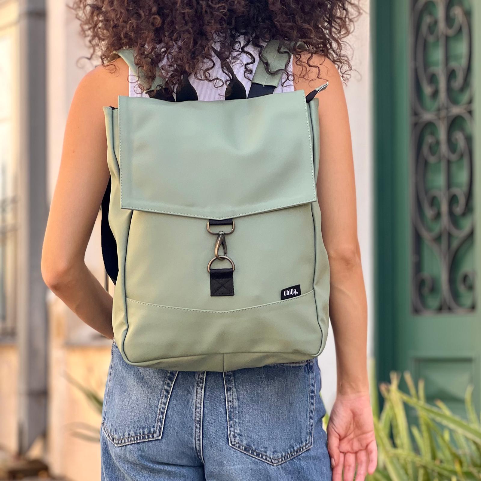 Pastel Apple Green Medium Students Backpack