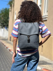 תיק גב סטודנטס בינוני אפור כהה