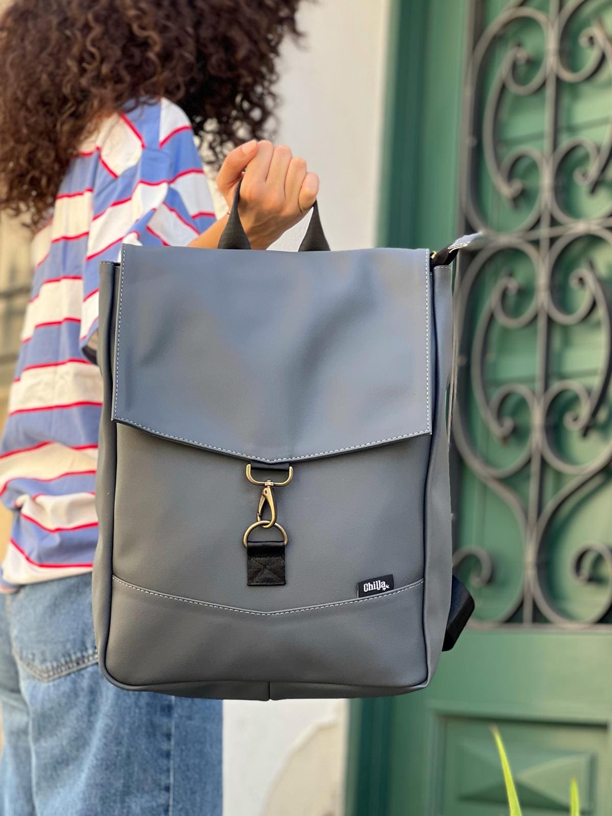 תיק גב סטודנטס בינוני אפור כהה