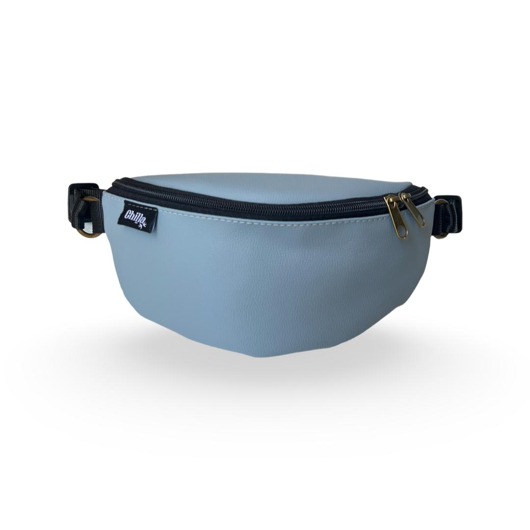 "Helga" Light Blue-Gray Textured Fanny Pack