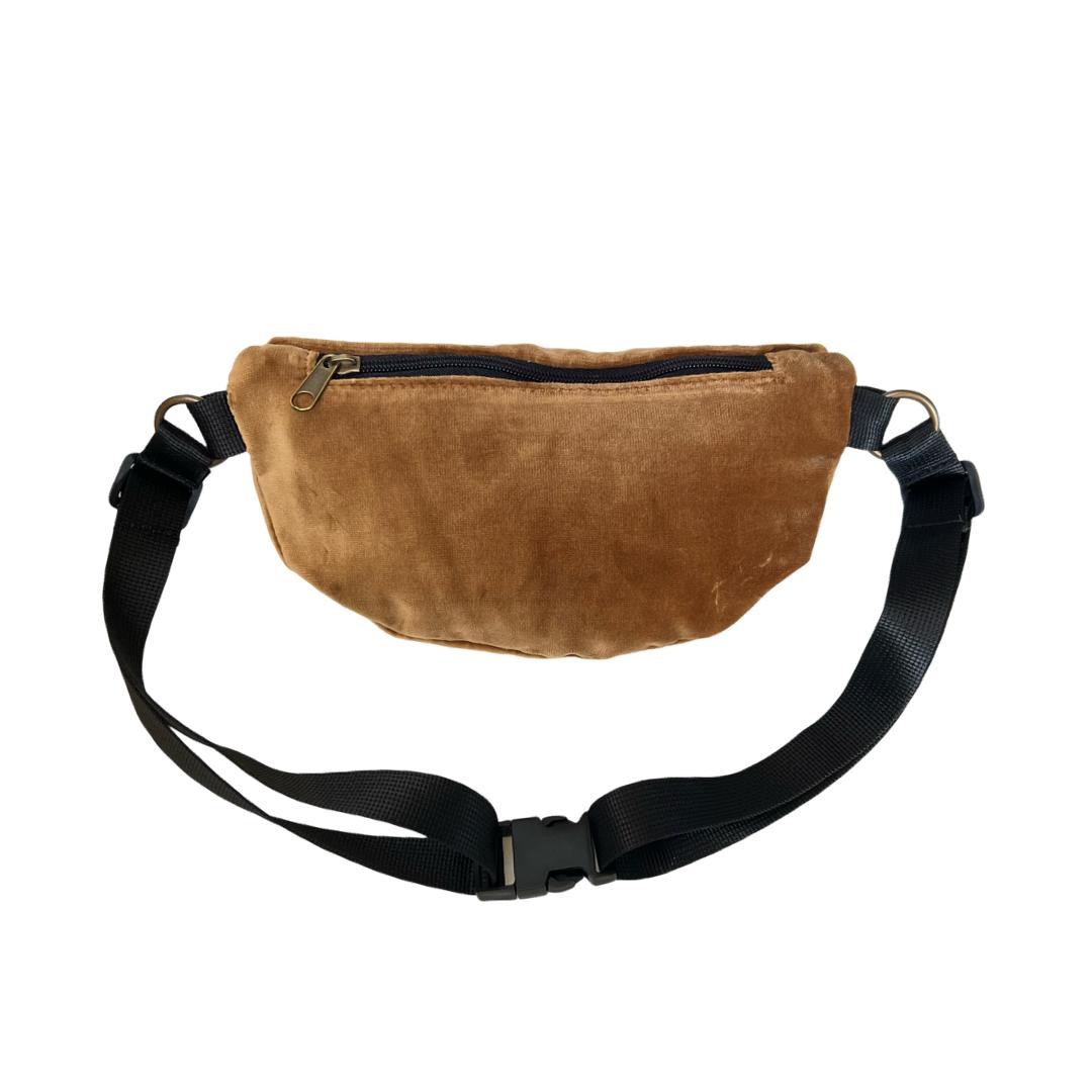 "Helga" Mustard Brown Velvet Fanny Pack