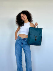 תיק גב סטודנטס בינוני ירוק בקבוק כהה