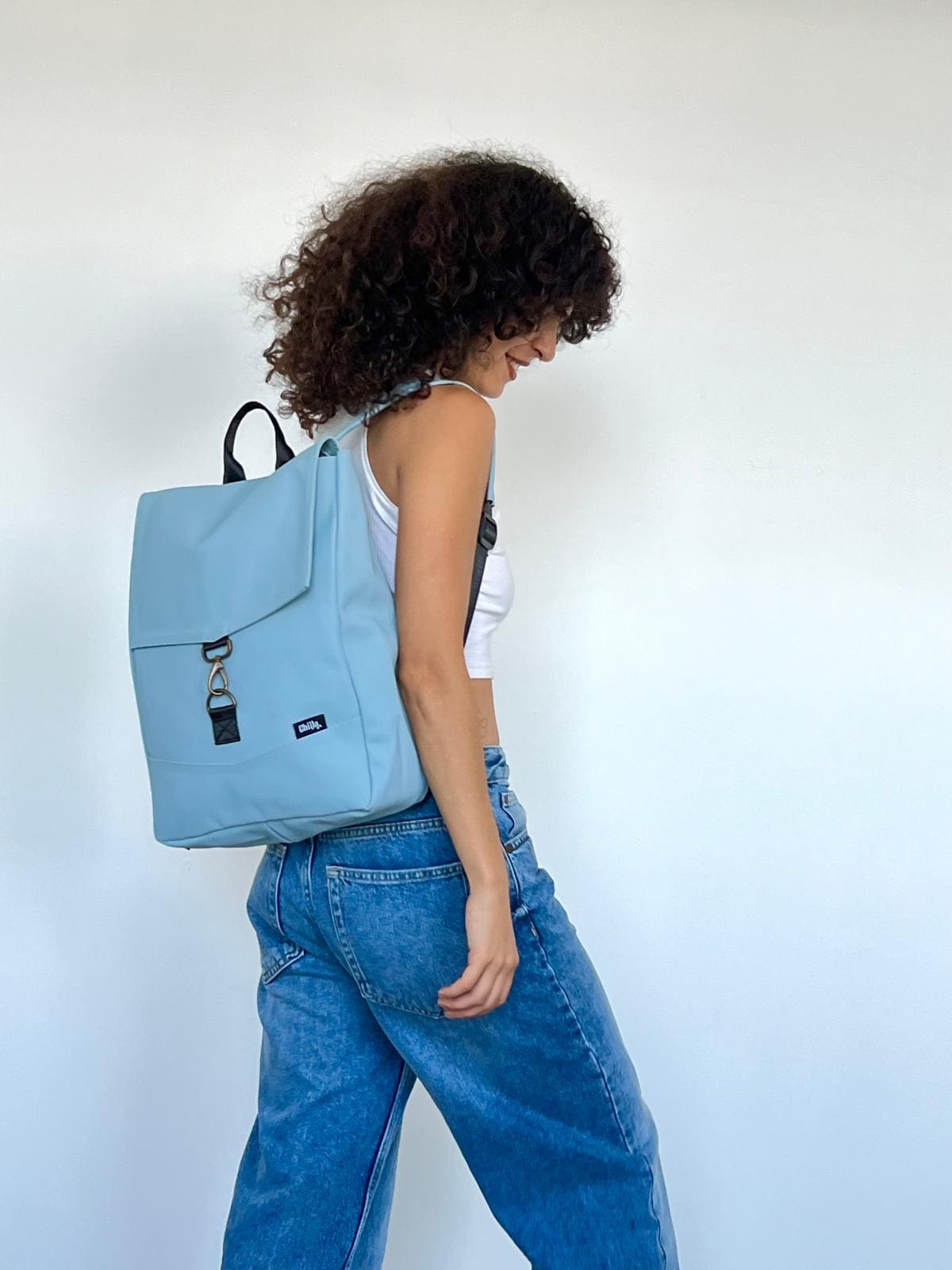 Pastel Light Blue Medium Students Backpack