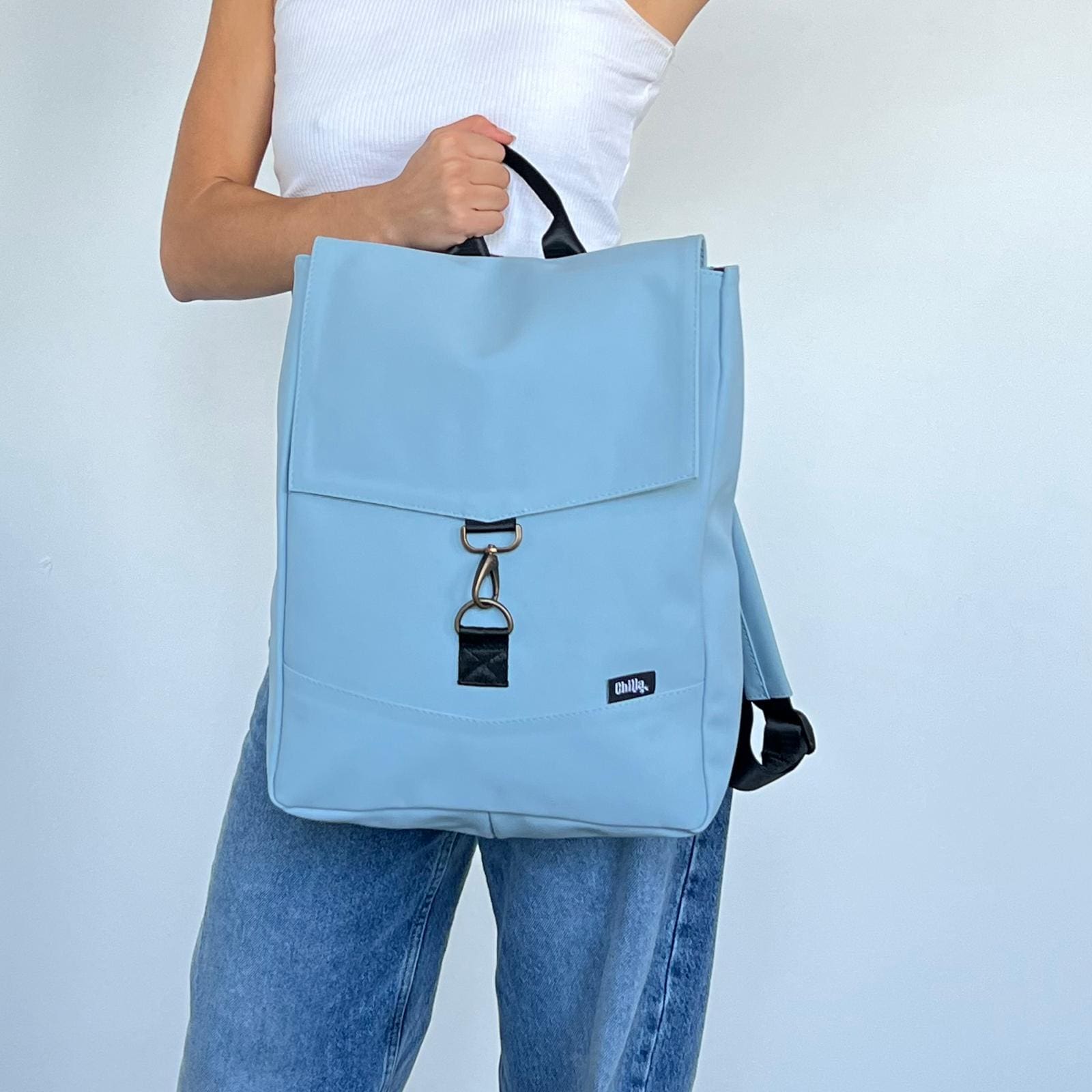 Pastel Light Blue Medium Students Backpack