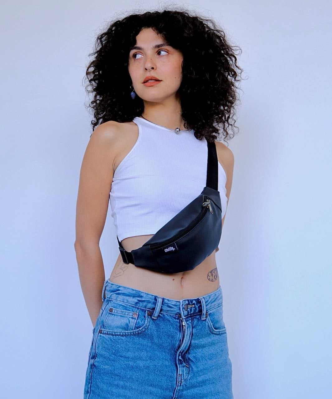 פאוץ' רוני שחור דמוי עור