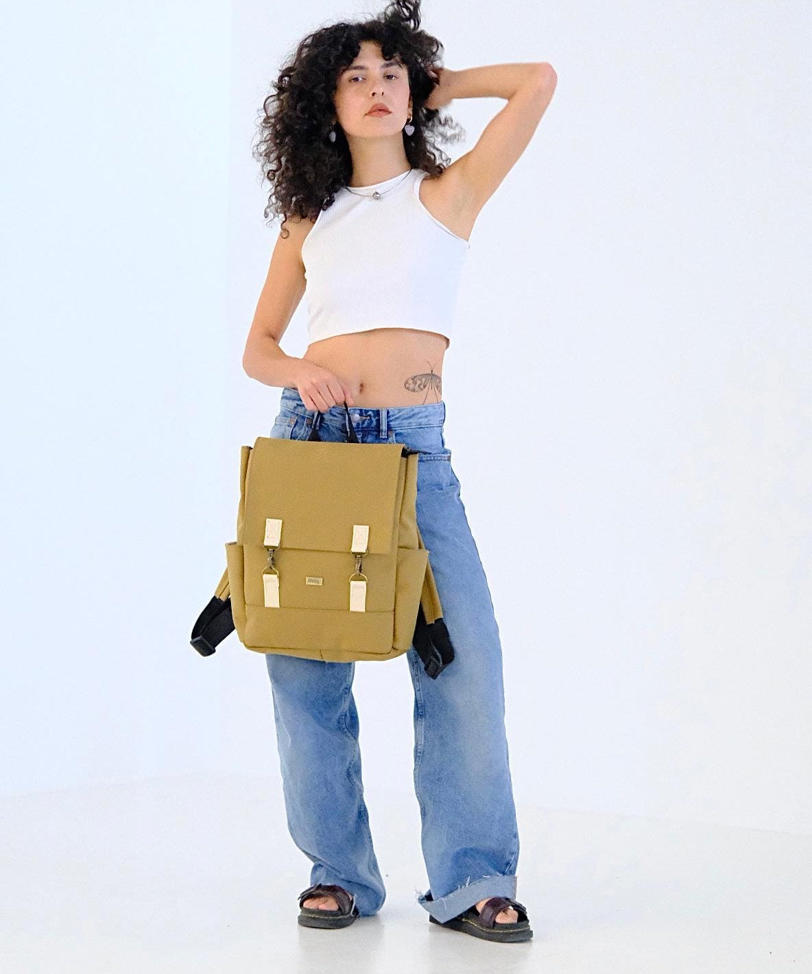 תיק גב Unicorn חרדל קנבס