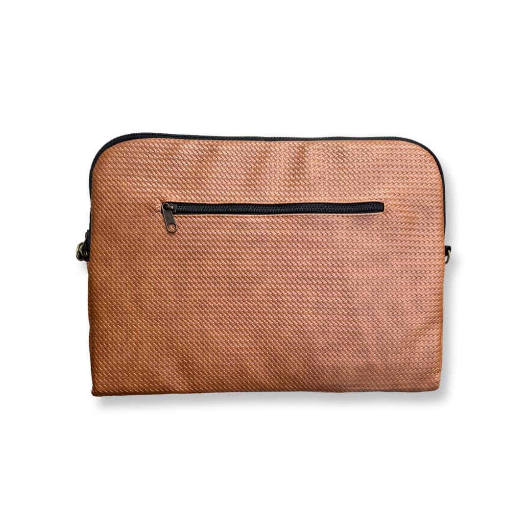 Brown Braided Laptop Case