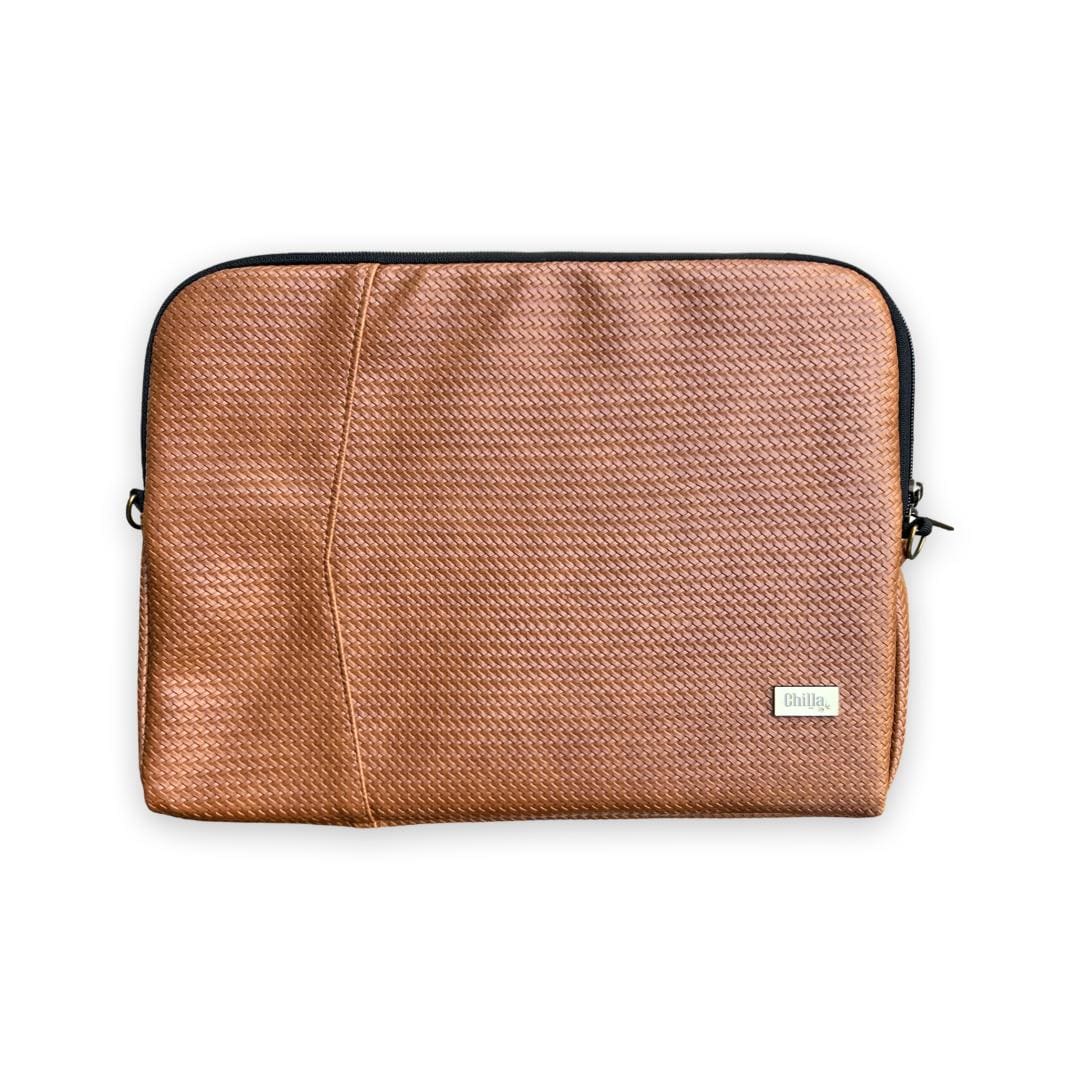 Brown Braided Laptop Case