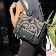 תיק גב/צד Jaffa גדול שחור עיטורים