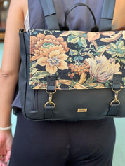 תיק גב/צד Jaffa גדול וינטייג' Flowery