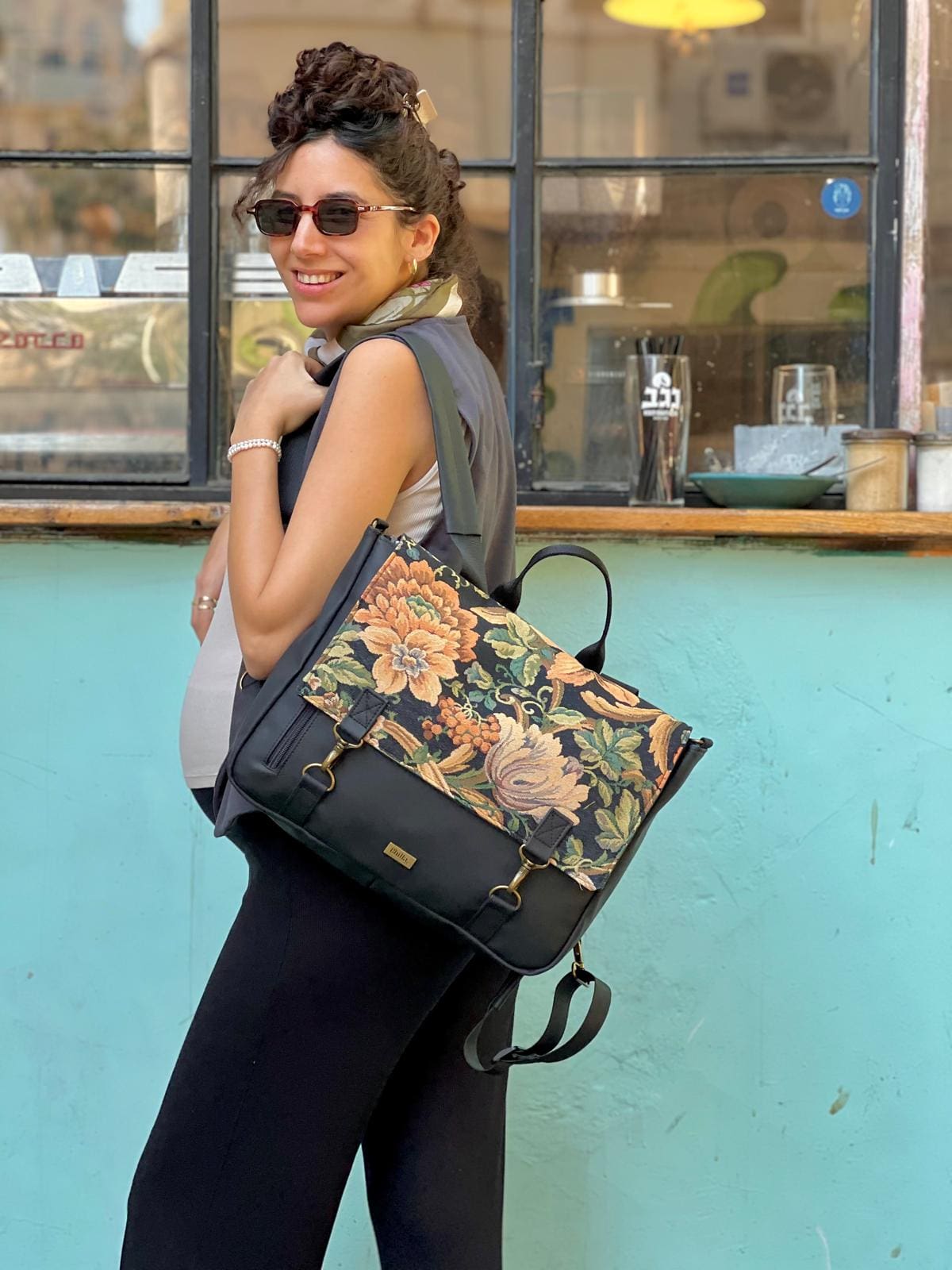 Vintage Flowery Large Jaffa Backpack/Side Bag