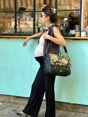 תיק גב/צד Jaffa גדול וינטייג' Flowery