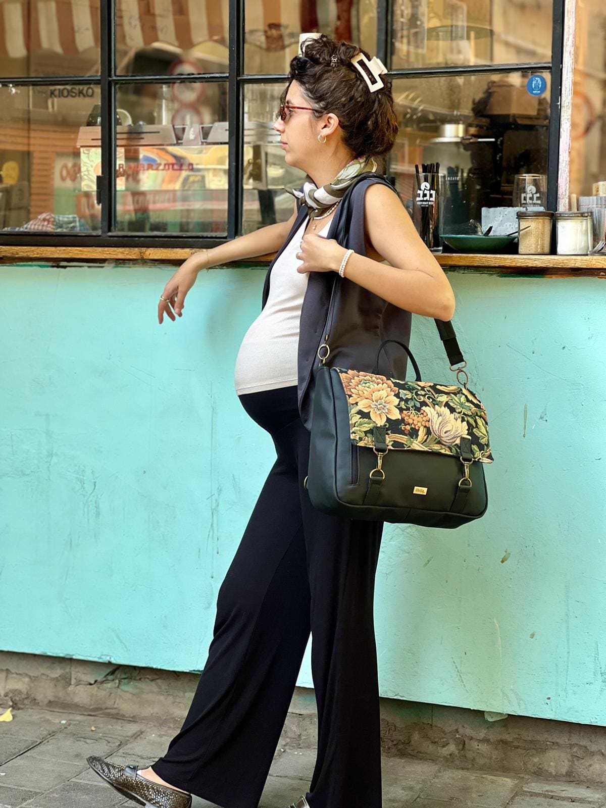 Vintage Flowery Large Jaffa Backpack/Side Bag