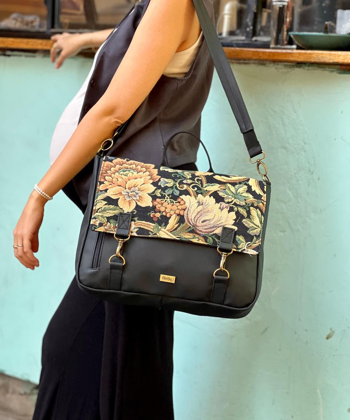 צד Jaffa גדול וינטייג' Flowery