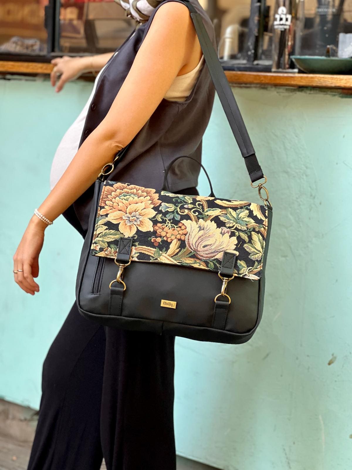 Vintage Flowery Large Jaffa Backpack/Side Bag