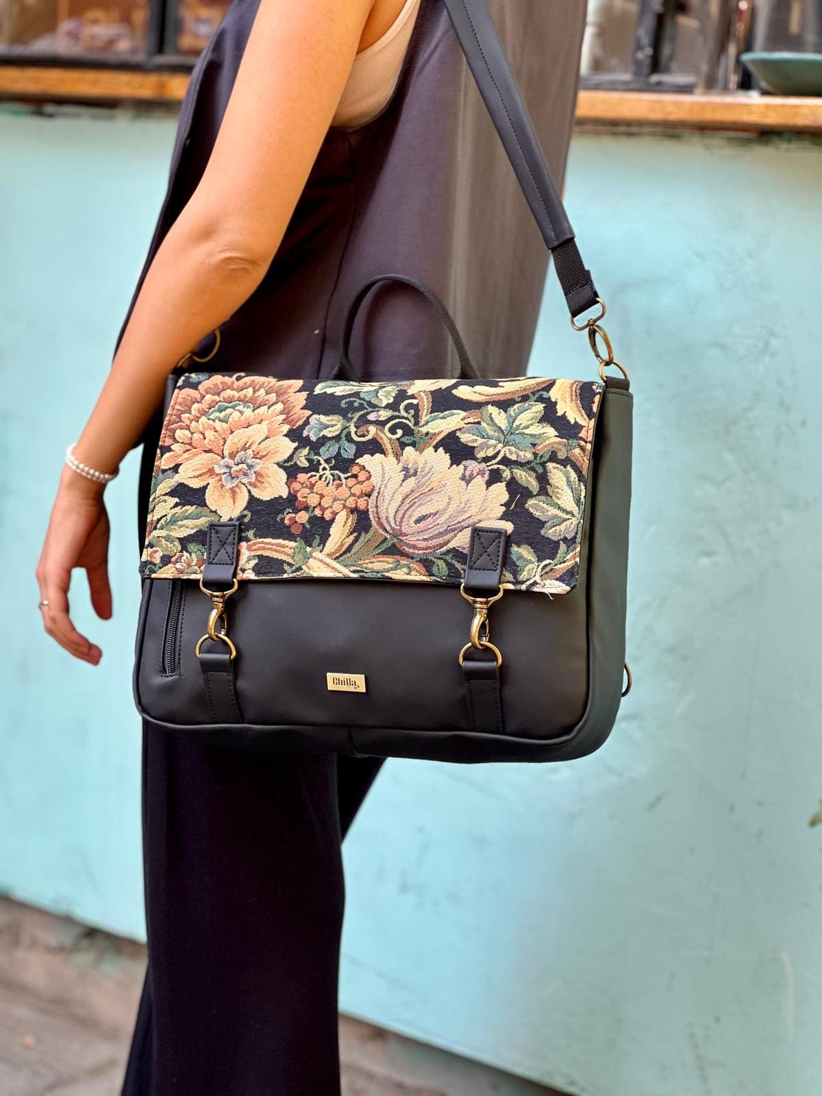 Vintage Flowery Large Jaffa Backpack/Side Bag