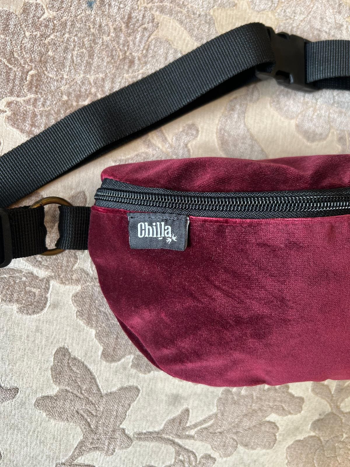 Burgundy Velvet Helga Fanny Pack