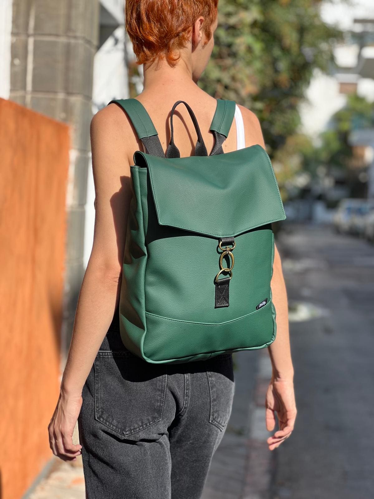 Green Emmanuela Medium Students Backpack