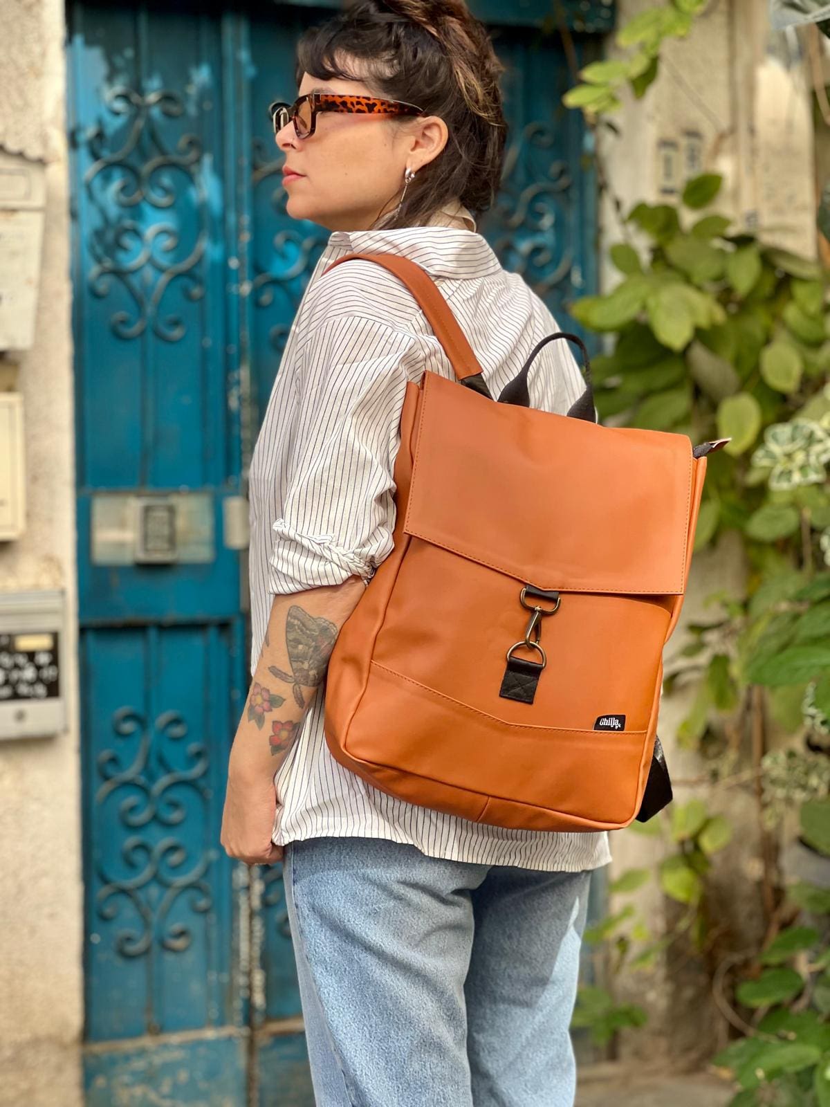 Terracotta Orange Medium Students Backpack