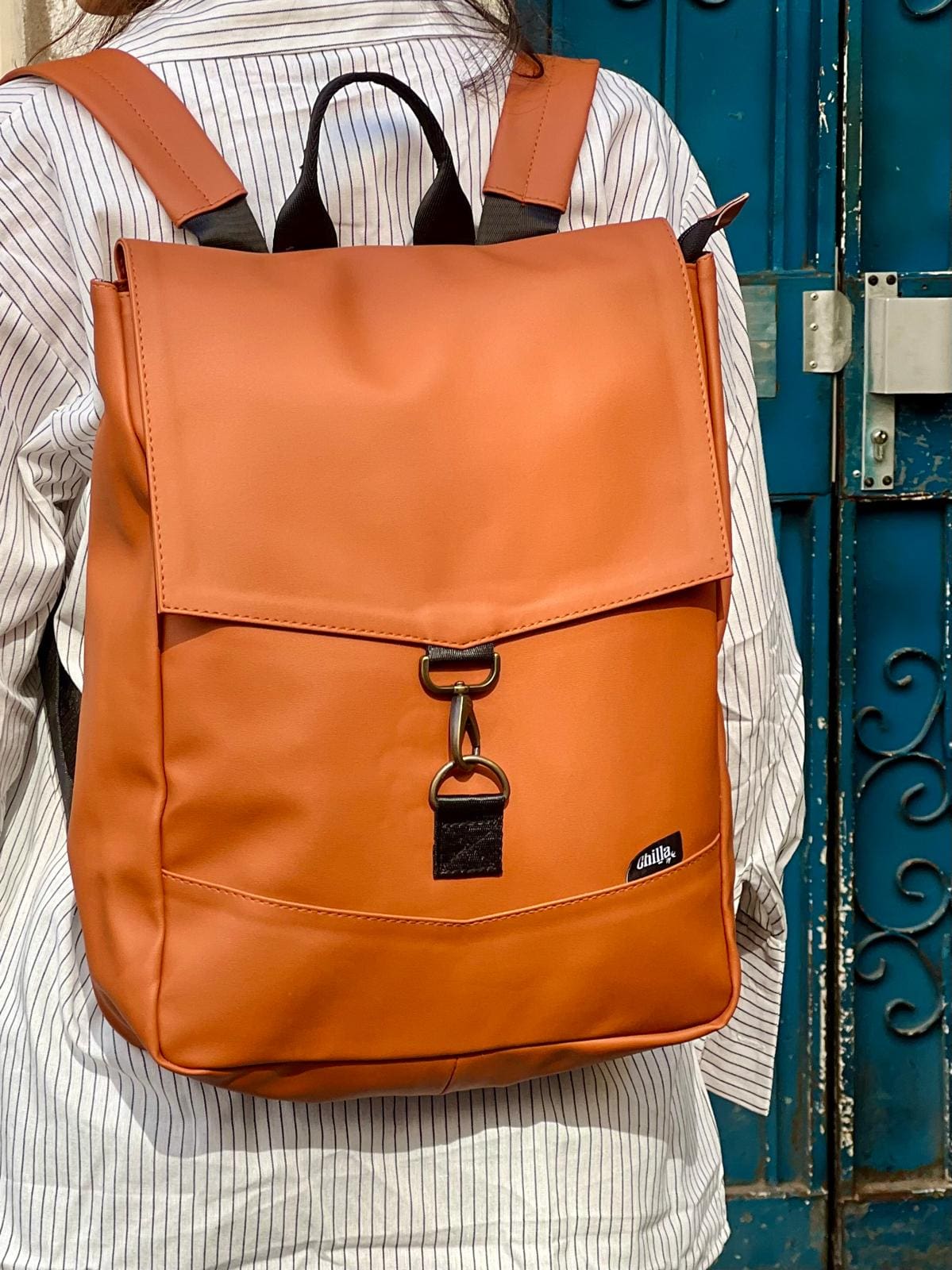 Terracotta Orange Medium Students Backpack