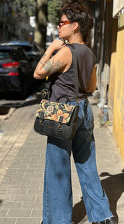 תיק גב/צד Jaffa וינטייג' פרחוני