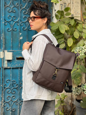 תיק גב סטודנטס בינוני חום שוקולד