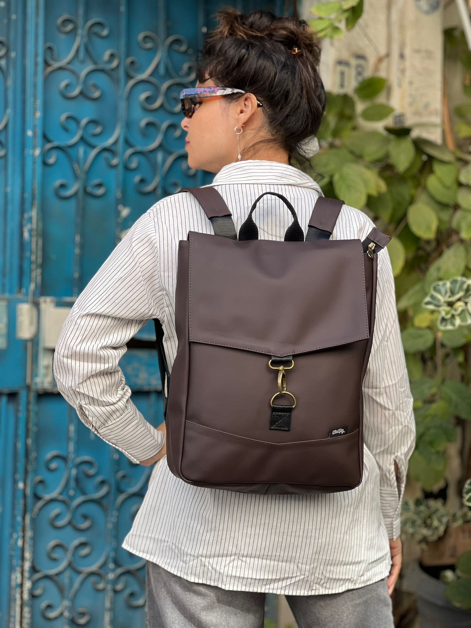 Medium Chocolate Brown Students Backpack