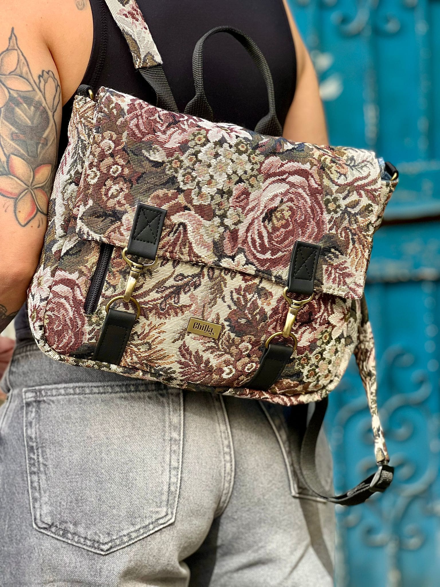 Nostalgic Floral Jaffa Backpack/Side Bag