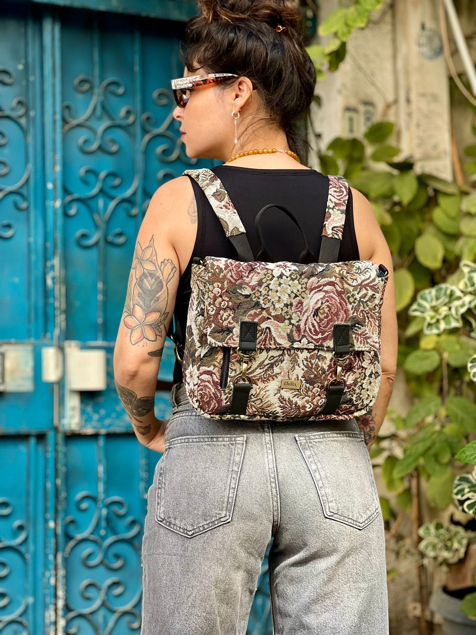 Nostalgic Floral Jaffa Backpack/Side Bag