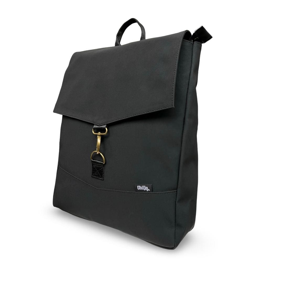 Large Black Nubuck Students Backpack