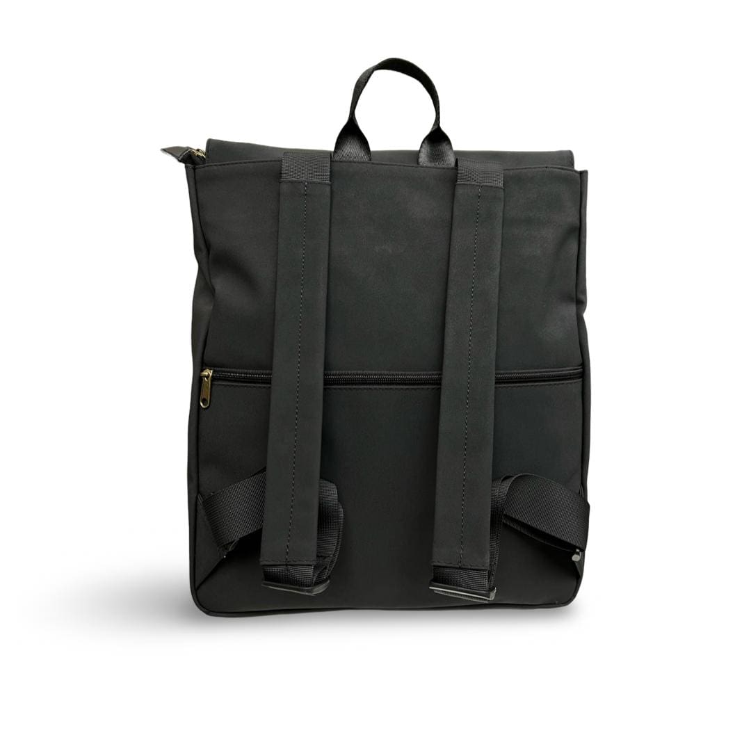 Large Black Nubuck Students Backpack