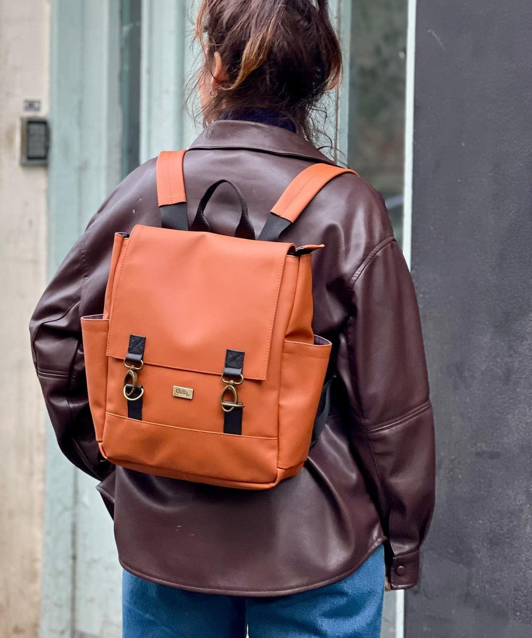 תיק גב מיני Unicorn כתום חמרה