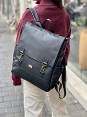 תיק גב Unicorn גדול שחור דמוי עור