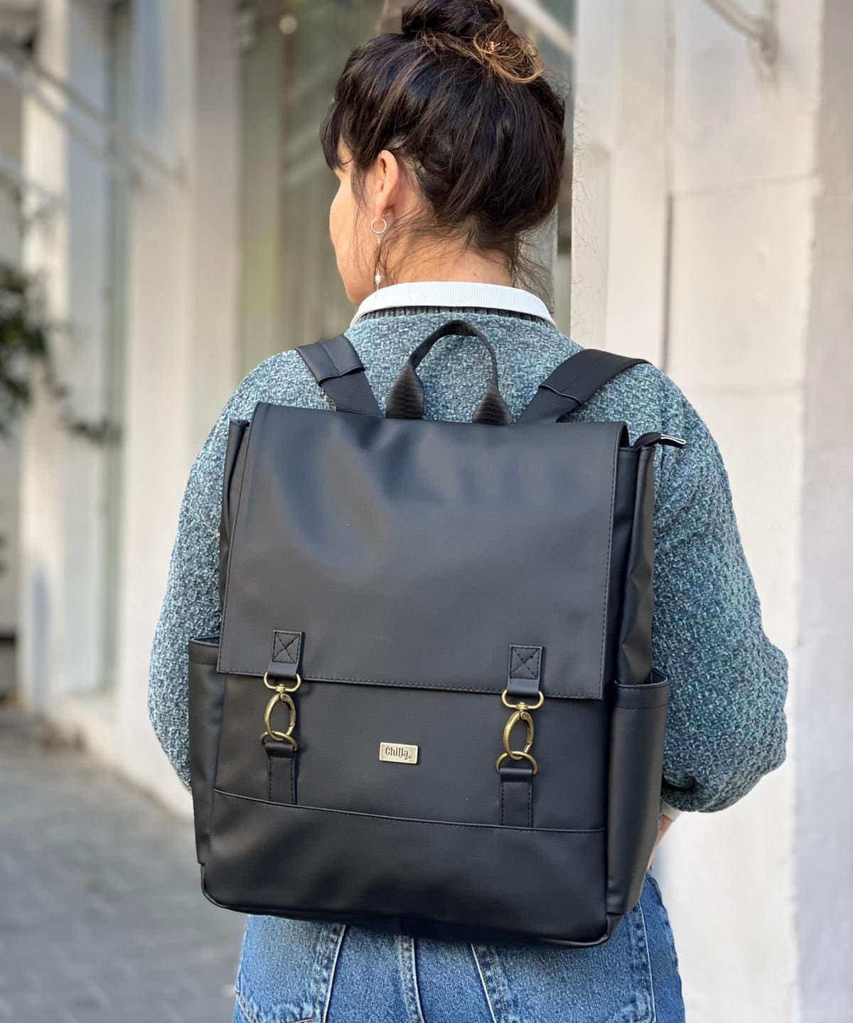 תיק גב Unicorn גדול שחור דמוי עור