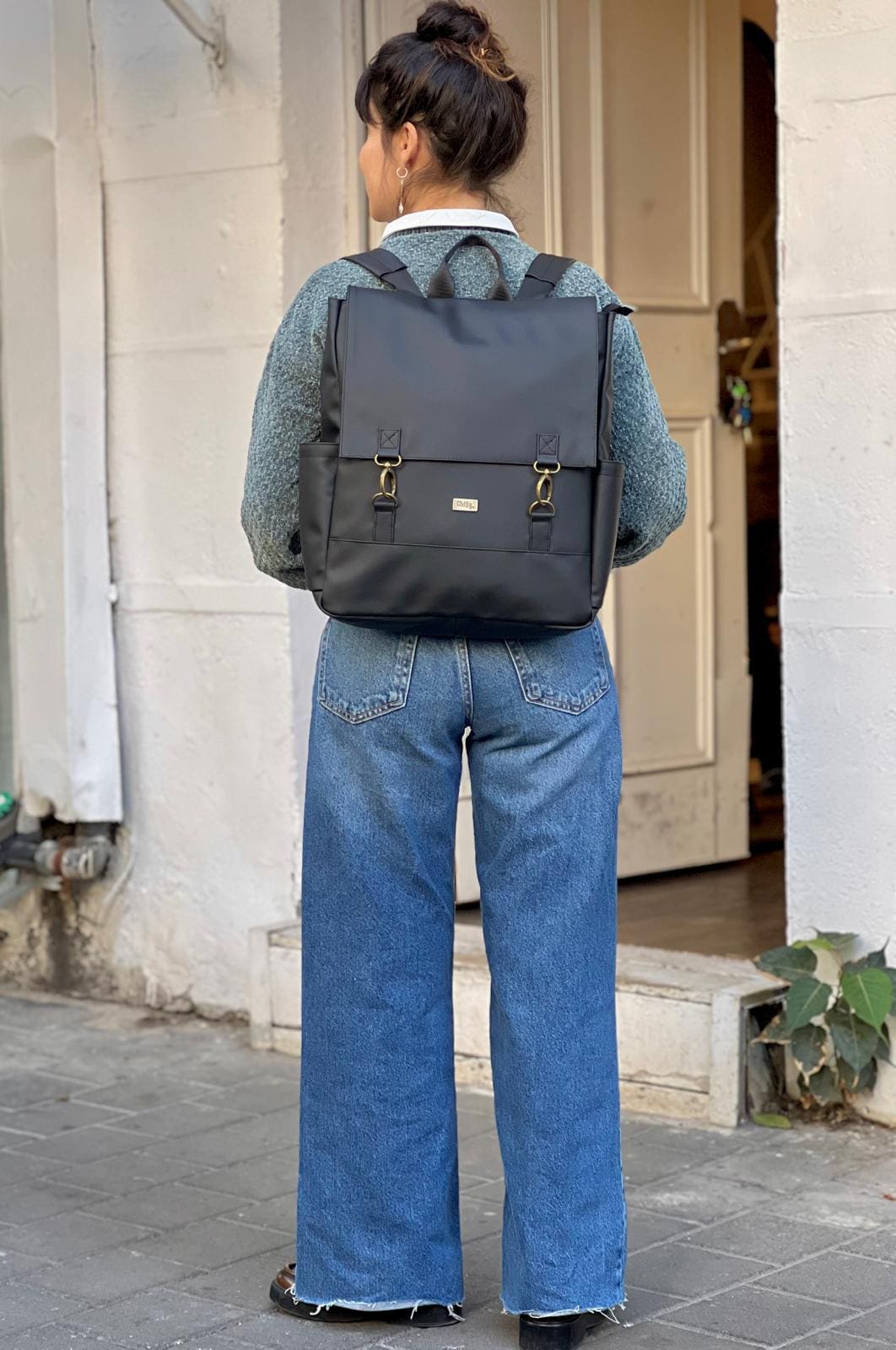 תיק גב Unicorn גדול שחור דמוי עור