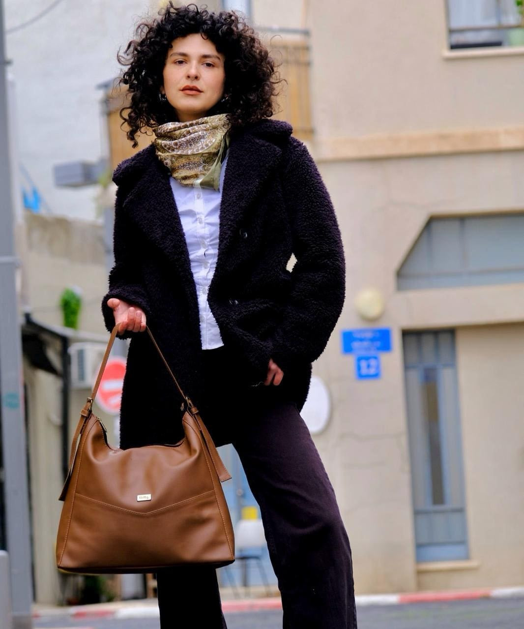 תיק צד Renée חום-קאמל