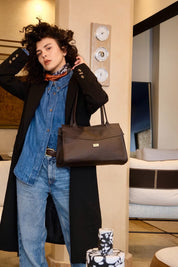 תיק כתף Lou'iz חום שוקולד