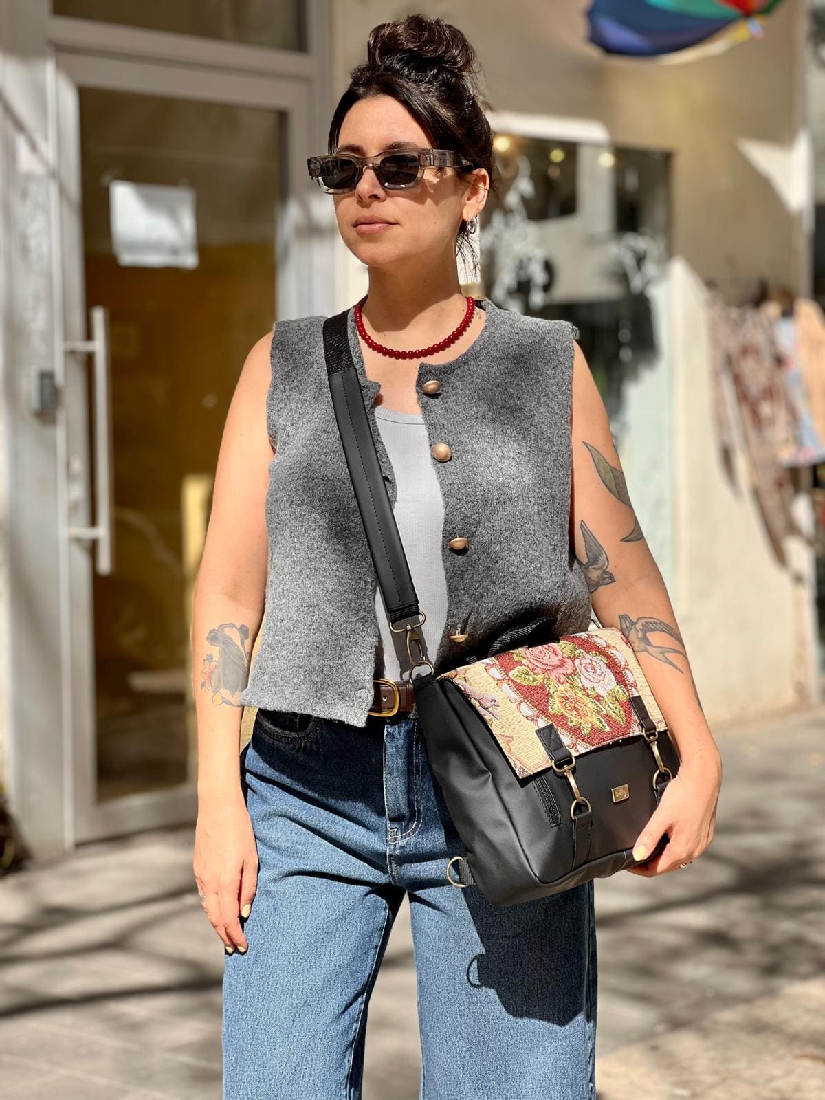 תיק גב/צד Jaffa קטן נוסטלגי