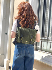 תיק גב/צד Jaffa ירוק עתיק קטיפה