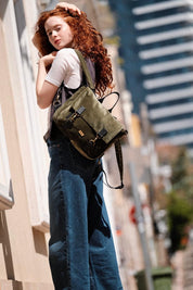 תיק גב/צד Jaffa ירוק עתיק קטיפה