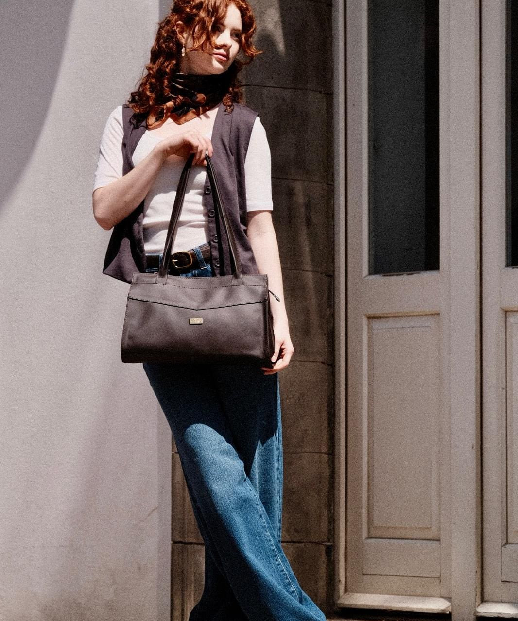 תיק כתף Lou'iz חום שוקולד